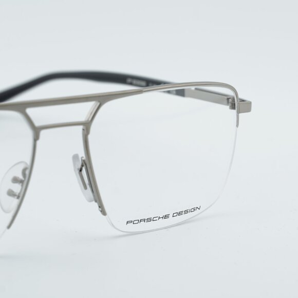 Porsche Design P8398 B Eyeglasses Palladium Silver 58mm Rectangle Frame - Picture 2 of 11